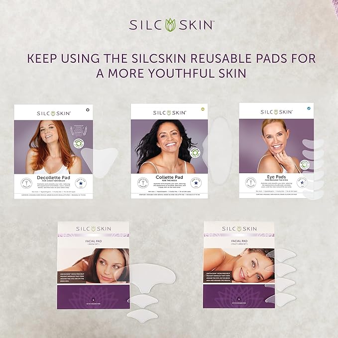 SilcSkin Silicone Eye Pads - Reusable Overnight Eye Patches, Medical-grade Silicone for Fine Lines, Crepey Skin, and Puffiness - 180 Day Supply