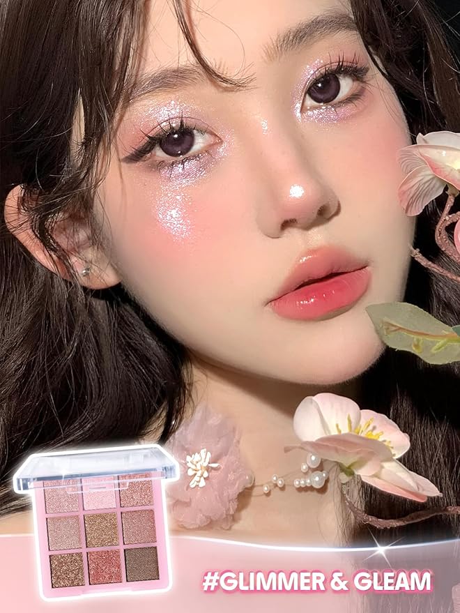 SHEGLAM Eyeshadow Palette 9-Color Ultra-pigmented Shimmer & Matte Shades, Vegan & Cruelty-free-Glimmer & Gleams