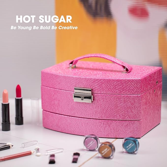 Hot Sugar Makeup Kit for Girls 10-12 | All-in-One Beginner Cosmetic Set with Real Tools & Cosmetics | Birthday Christmas Gift for Tweens, Teens & Kids (Rosy)