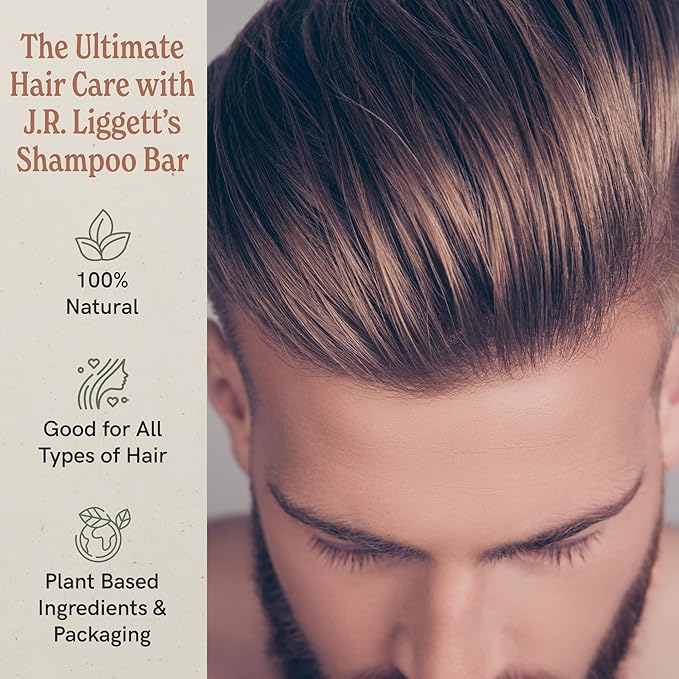 J·R·LIGGETT'S All-Natural Shampoo Bar for Hair, Moisturizing Formula, Supports Strong Healthy Hair, Nourish Follicles with Antioxidants and Vitamins, Detergent, Sulfate-Free - 2 Pack 3.5 oz Bars