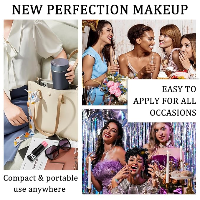 6PCS Face Contour Stick Makeup Kit,Shades with Highlighter Makeup,Blush for Cheeks and Bronzing Stick,Perfect to Sculpt the Face,Waterproof Lightweight Contour Kit with Make Up Sponges