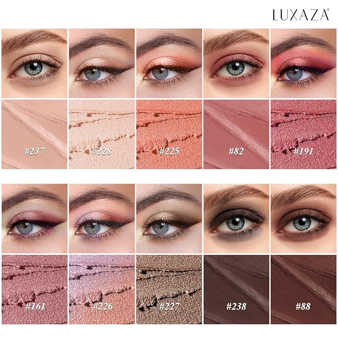 Red Eyeshadow Stick Makeup Set 10PCS, Neutral Shimmer And Matte Cream Eye Shadow Palette, Metallic Bronze Smoky Eyeliner Brightener Crayon Pencil Kit, Ideal Gift for Women -Cashmere Blush