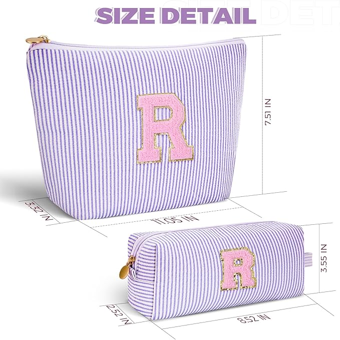 Personalized Anniversary Wife's Birthday Gifts,Mothers Day Gifts for Women,Wife Gifts from Husband,Cool Birthday Gifts for Wife,Makeup Bag Set Cosmetic Bag for Teen Girls - Lavender,R