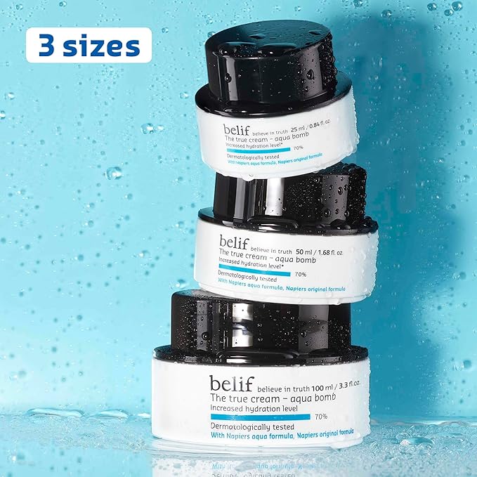 belif The True Cream Aqua Bomb Hydrating Moisturizer with Squalane | Good for Dryness, Dullness, Uneven Texture |For Normal, Oily, Combination Skin Types