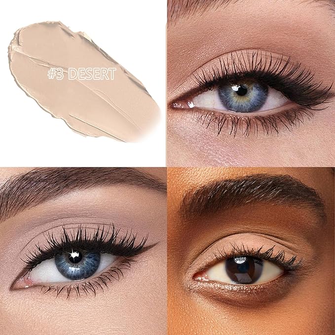 CHIFURE Eyeshadow Stick, Shimmer and Matte Cream Eye Shadow Brightener Sticks Eyeliner Pencil Crayon, Waterproof Long Lasting Eye Highlighter Stick Makeup,0.056 Oz(#3-Desert)