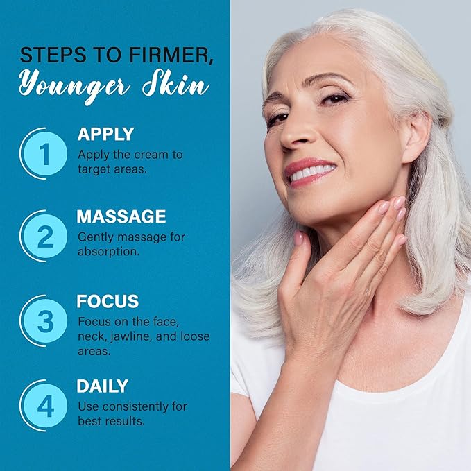 Tighten and Lift Neck Cream: Instant Face Lift Cream - 6-in-1 Anti-Aging Face Moisturizer for Anti-Wrinkle, Firm - Collagen, Retinol, Peptides & Hyaluronic Acid Neck Firming Cream for Skin Care