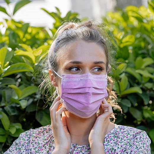 Cranberry USA C2700SP Cosmo Earloop Face Mask, Disposable, Purple (Pack of 50)