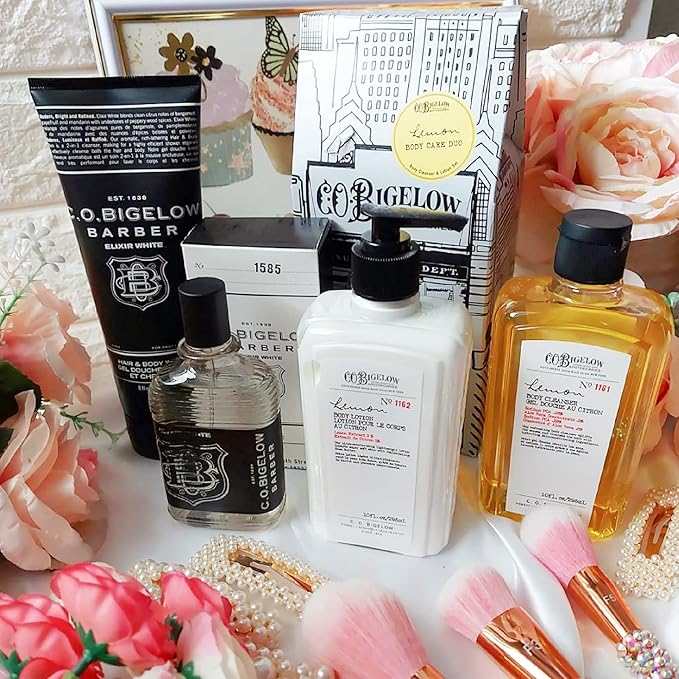 C.O. Bigelow Apothecary Duo Bodycare Gift Set, Lemon Body Wash & Body Lotion, Liquid Soap & Moisturizing Lotion, Set of 2, 10 Fl Oz