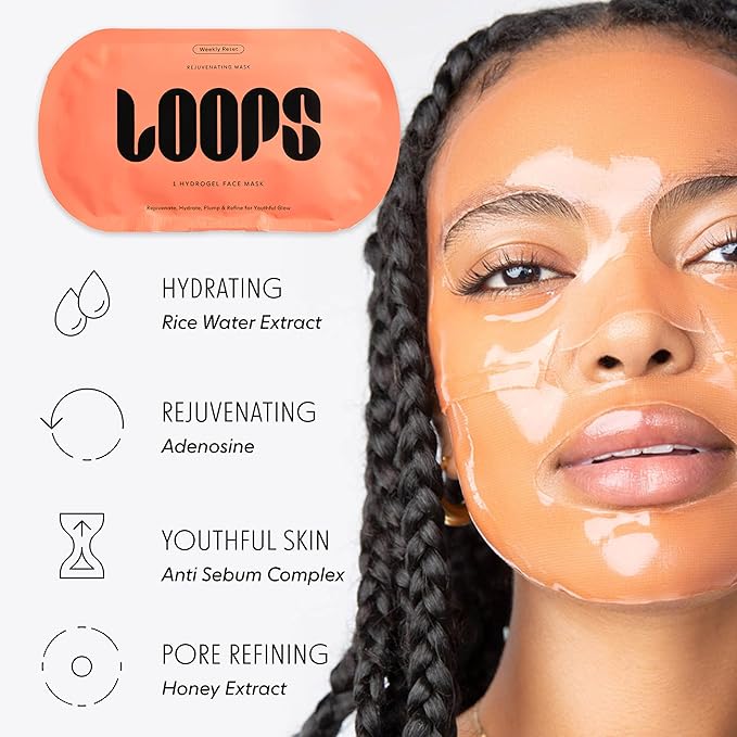 LOOPS VARIETY LOOP KIT - Hydrogel Korean Face Mask for Every Skin- Five Collagen Face Masks fo, Detoxifying, Repairing, Glowing, & Rejuvenating - Gifts for Women -5 Pc