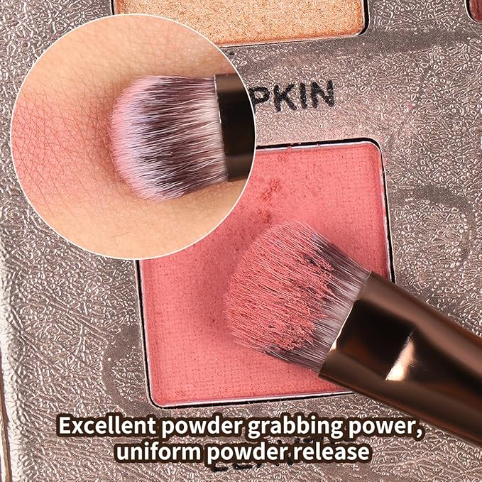 MAANGE 13 Pcs Makeup Brushes with Bag, Multi-functional Eye Makeup Brush Set Professional Blending Eyeshadow Concealer Eyebrows Eyeliner (Coffee Brown)