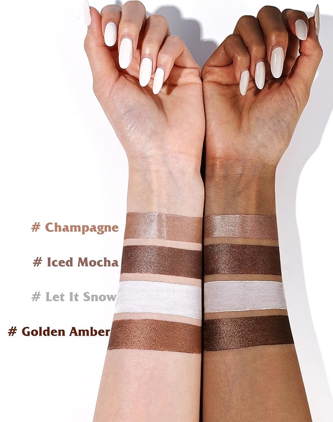 KIMUSE Eyeshadow Stick 4 Colors Set, 3-in-1 Eye Brightener Stick, Long Lasting, Waterproof, Buildable Color, Natural Glow for Daily & Party Makeup