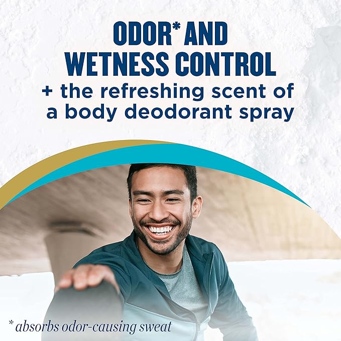 Gold Bond Men's Essentials Talc-Free Body Powder Spray 7 oz. Recharge Scent Wetness Protection