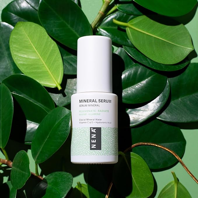 NENA Skincare Mineral Serum - Vitamin C Serum with Hyaluronic Acid - Face Lotion for Deep Hydration, Firmness and Elasticity - All Skin Types - 1 oz