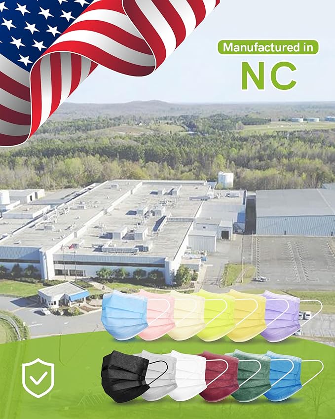 FriCARE Disposable Face Masks, 3-Ply ASTM Level 3 Medical Grade, FSA/HSA Eligible, Breathable & Comfortable for Allergy/Sun Protection, 50 Pack Cream