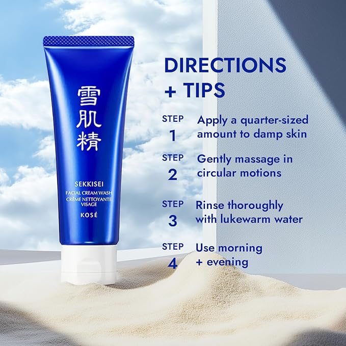 SEKKISEI Facial Cream Wash, Foaming Face Cleanser, 4.5 Ounce