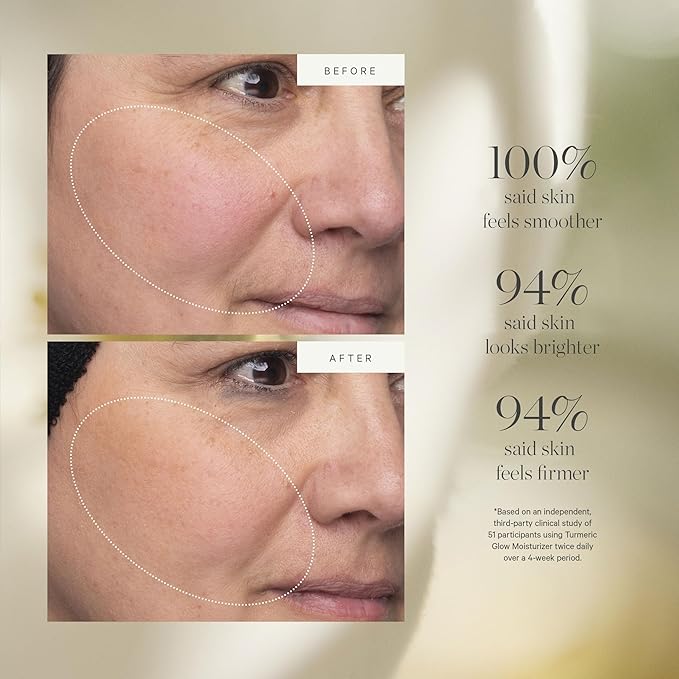 KORA Organics Turmeric Glow Facial Moisturizer, Hydrating Face Cream to Soften & Plump Skin, For Oily and Combination Skin, Certified Organic & Cruelty-Free, 1.69 Fl Oz