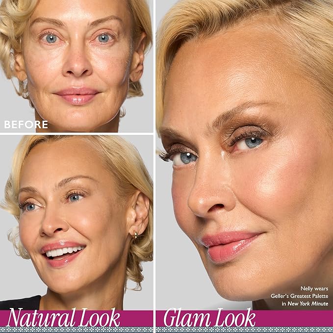 LAURA GELLER NEW YORK Holiday 2025 Gellers Greatest Kit - Baked Face & Eye Palette New York Minute + 4-in-1 Travel Makeup Brush