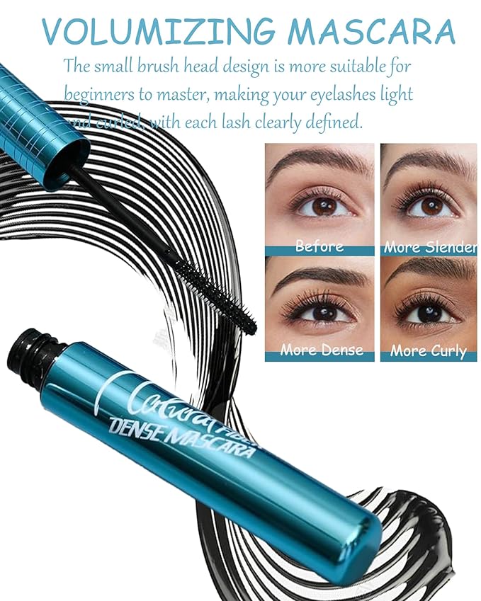 Mascara for Older Women 60 Plus,Waterproof Mascara for Seniors with Thinning Lashes, Volumizing Hypoallergenic Black Mascaras Volume and Length for Sensitive Eyes, Smudge-proof Long Lasting