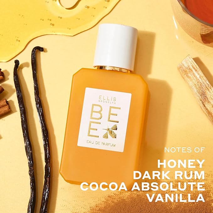 Ellis Brooklyn BEE Eau de Parfum, Travel Spray, Honey Vanilla Perfume for Women, Warm, Spicy Scent with Sandalwood, Cocoa, & Dark Rum – Gourmand Fragrance, Paraben & Phthalate Free, 10ml / 0.33 Fl Oz