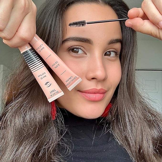 Lash Tint Kit, Eyebrow Tint Black Instant Natural Results, Professional Eyelash Tint Kit Lasts Up to 4 Weeks for Salon Home Use