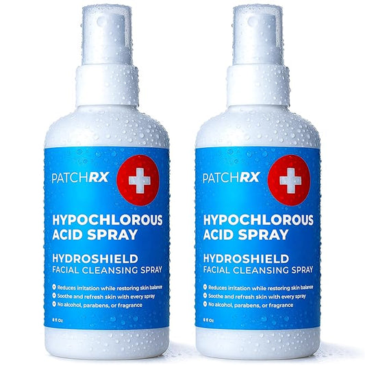 Hypochlorous Acid Spray (8oz, 2 packs), HOCL Facial Cleanser Acne Spray for Face, Body, Eczema, Pimples, Breakouts & Overall Skin Recovery (Reduces Redness)
