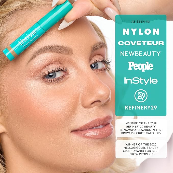 Thrive Causemetics Instant Brow Fix Semi-Permanent Eyebrow Gel, Waterproof Tinted Eye Brow Gel with Vitamin B5, Smudge-Proof, Vegan & Cruelty Free, Christina (Light Blonde)