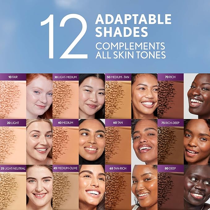 CoverGirl Simply Ageless 45 Medium-Olive Liquid Foundation Bundle with Blending Brush, Skincare Makeup with Bakuchiol & Acid