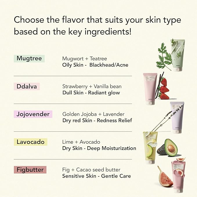 Whipped Korean Skincare Face Wash, Moisturizing & Barrier Care Vegan Facial Cleanser for Dry Sensitive Skin, Niacinamide, Hyaluronic Acid, Ceramide, Fig & Cacao Butter, Doubles as a Face Mask, 4.5 oz