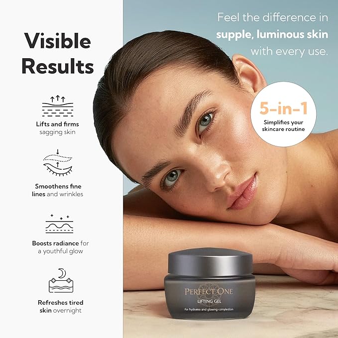 PERFECT ONE Lifting Gel - Helps The Skin Appear Firmer and Moisturized - All-in-One Skin Care Serum, Moisturizer, & Facial Mask - With VC Collagen, Niacinamide, Retinol, and Hyaluronic Acid, 50g