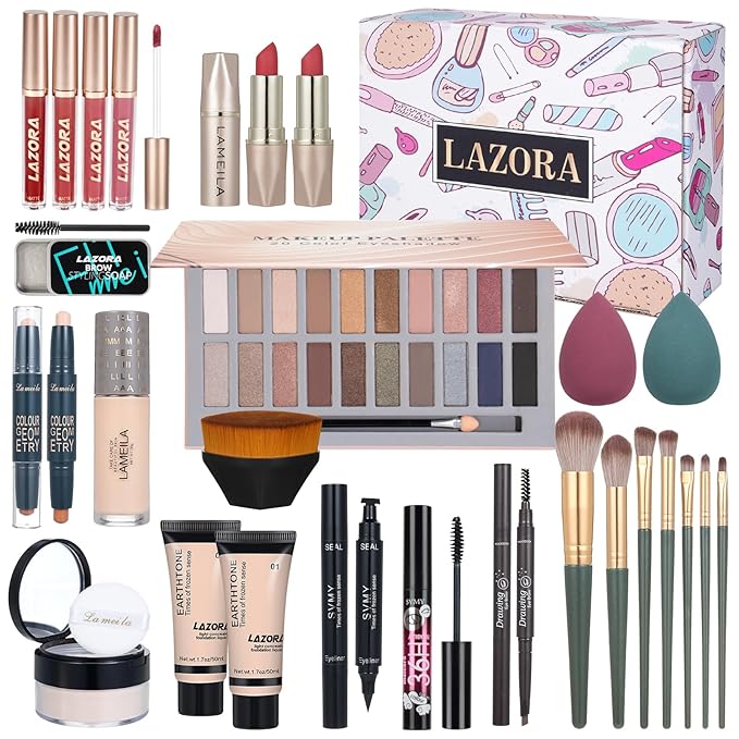 Makeup Kit for Teen Girls Makeup Sets for Girls 10-12 Essential Bundle Include 20 Color Eyeshadow Palette Makeup Kit for Teenagers
