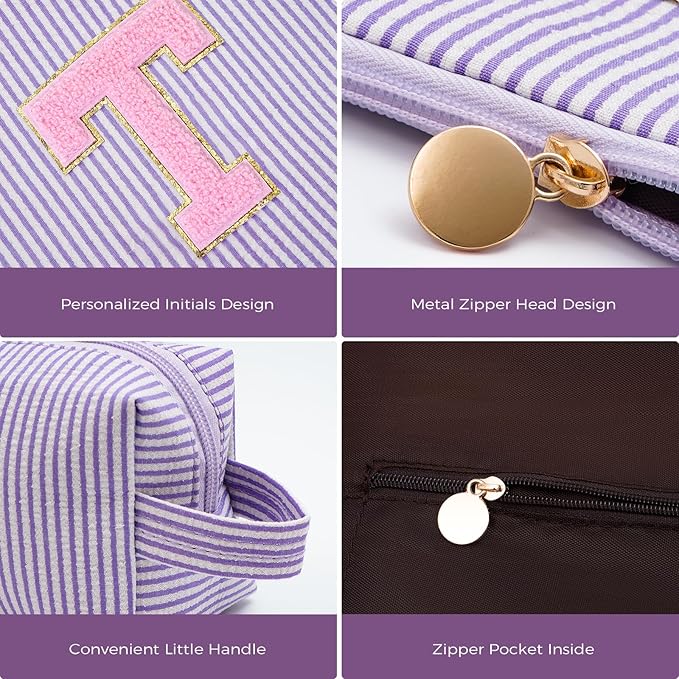 Teacher Appreciation Gifts,Thank You Gifts from Students,Birthday Teacher Retirement Gifts for Women,Teachers Day Gift Ideas,Makeup Bag Set Cosmetic Bag - Lavender,T