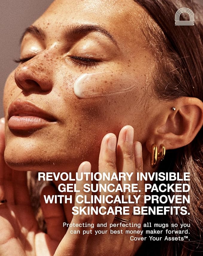 The Mug Guard Gel Sunscreen for Face - Reef Safe, Water-Resistant & Lightweight Sunscreen w/ 72 Hour Hydration - Anti-Aging, Non-Greasy Sunblock Lotion - Fragrance-Free SPF 30 Sun Lotion (2.4 Fl Oz)