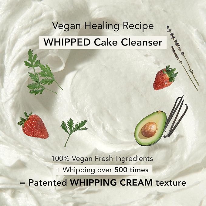 WHIPPED Cream Facial Cleanser Jojovender - Jojoba & Lavender Face Wash - For Redness, Dry Sensitive Skin - Moisturizing Cleanser, Niacinamide, Hyaluronic Acid, Vegan Korean Skincare, 4.5 oz