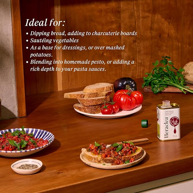 Heraclea - Chili Infused - Extra Virgin Olive Oil - Organic Olive Oil - Extra Virgin - Cold Pressed - Polyphenol Rich EVOO - 5.9oz Bottle