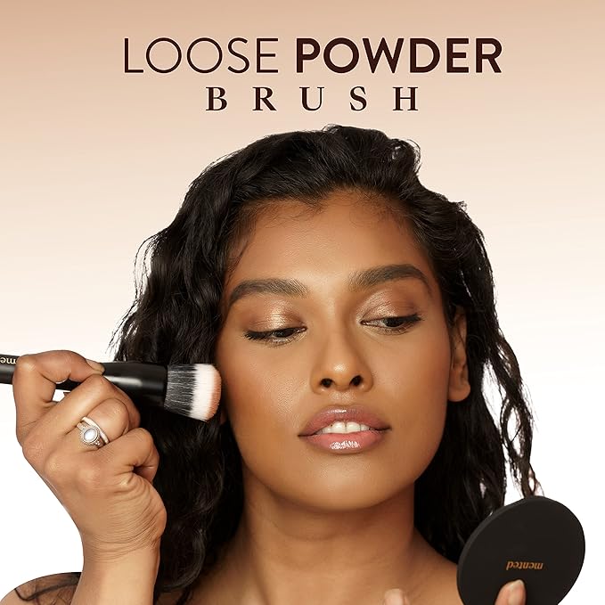 Mented Cosmetics Soft Synthetic Makeup Brushes, Blush, Concealer, Powder & Primer, Densely Packed Blending Brush for Face Makeup, Ideal for Women, Powder Brush