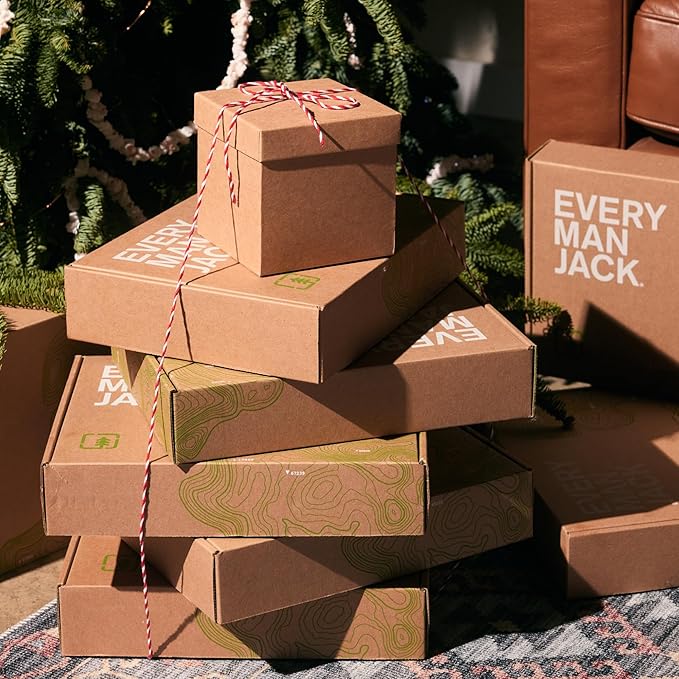 Every Man Jack Men’s Pacific Cypress Bath and Body Gift Set - Clean Ingredients & Conifer Branches, Sea Salt, and Citrus Scent - Body Wash, 2-in-1 Shampoo, Deodorant & Face Wash