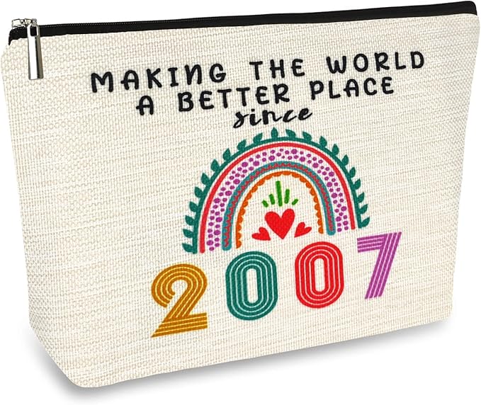 18th Gifts for Girls, Her, Sister, Daughter, Niece, Funny 2007 18th Birthday Gifts, Small Makeup Bag for 18 Year Old Teenage Girls Trendy Stuff, Christmas Party Favors Ideas, Cosmetic Travel Bags