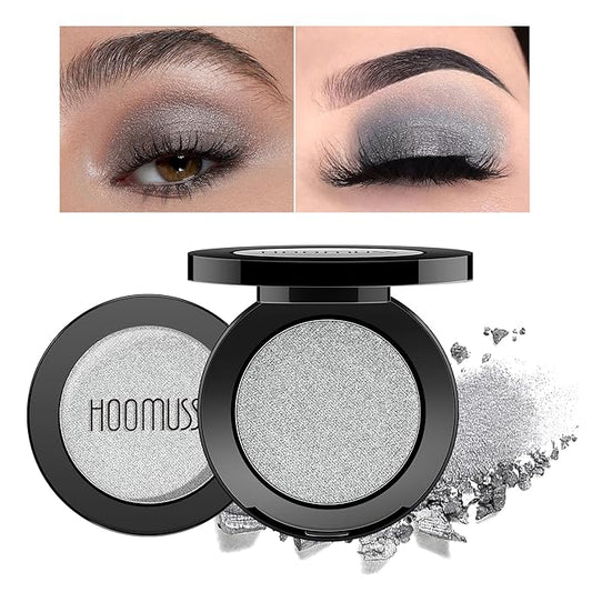 Silver Eyeshadow Single Handmade Shimmer Gothic Eye Sahdow Makeup Palette for Halloween Pigmented Intense Color Silver Eyes-1Silver
