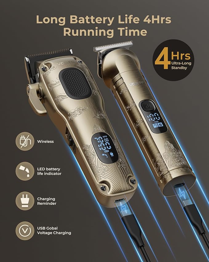 Hair Clippers for Men Professional, Cordless Hair Clippers for Hair Cutting, Mens Clippers and Trimmers Set, Electric Hair Trimmer for Men with Package Case