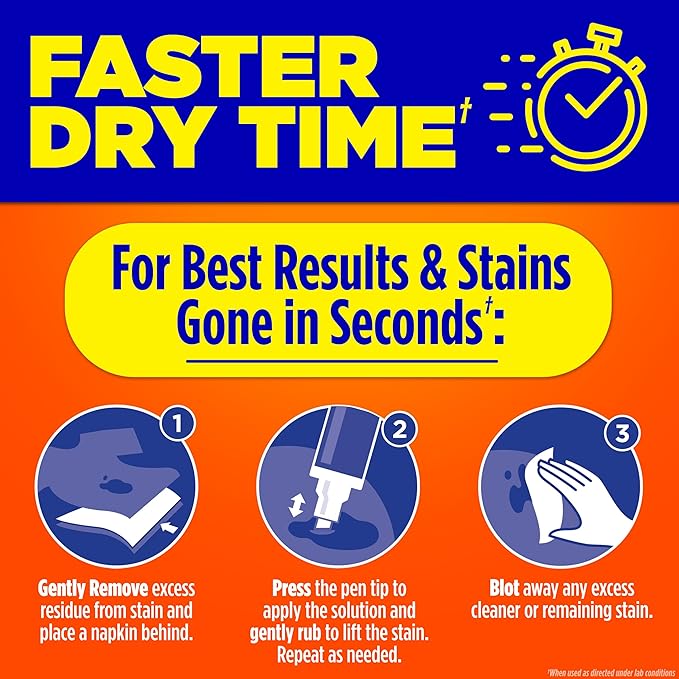 Tide Pen Stain Remover for Clothes, To Go Pen, Instant Stain Remover Pen & Spot Cleaner, Portable & Travel-Friendly, Works on Food & Drink Stains, Fits in Purses & Bags, 3 Count (Pack of 2)