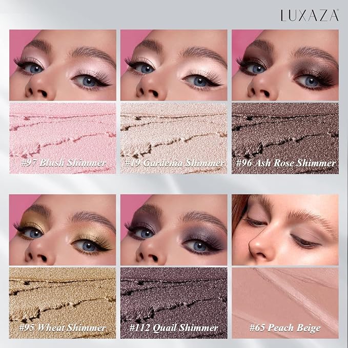 6PCS Cream Eyeshadow Stick Makeup Sets, Metallic And Matte Shimmer Eye Shadow Eye Brightener Stick Pencil Crayon, A10-Quartz Pink