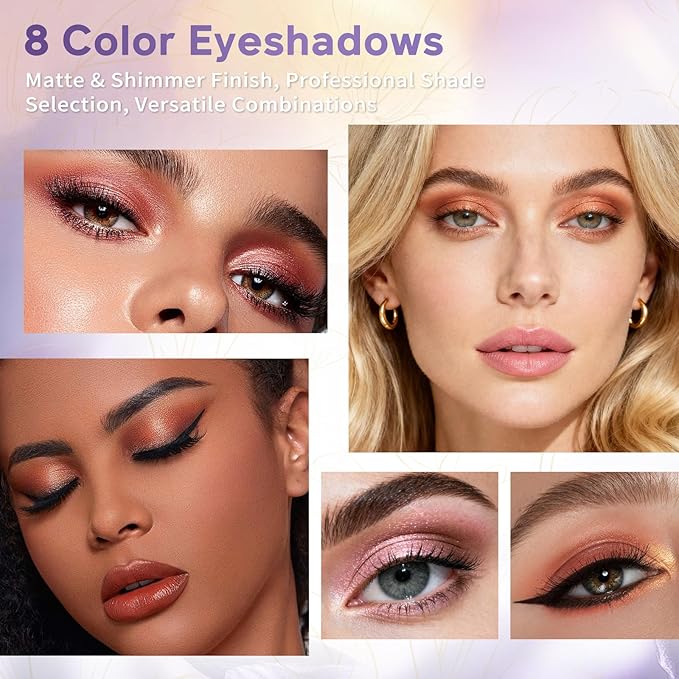 Glam Code Makeup Palette for Face, All in One Cosmetics Pallet for Women & Girls, Travel Size Make Up Palette Includes Eyeshadow, blush, Highlighter, Contour Powder, Concealer & Mirror, 01