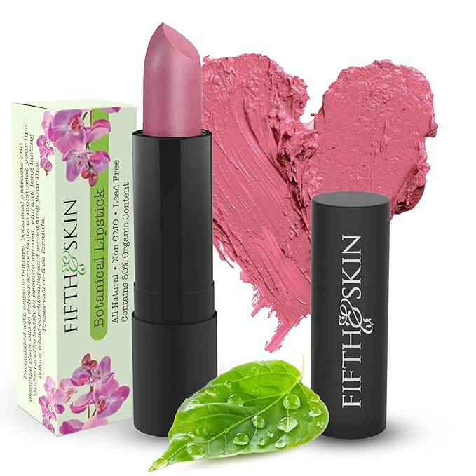 Fifth & Skin BOTANICAL Lipstick (CHERRY PLUM) | Made in USA | Vegan | Natural | Organic | Cruelty Free | Paraben Free | NO Lead | Moisturizing Color that's Good for your Lips!