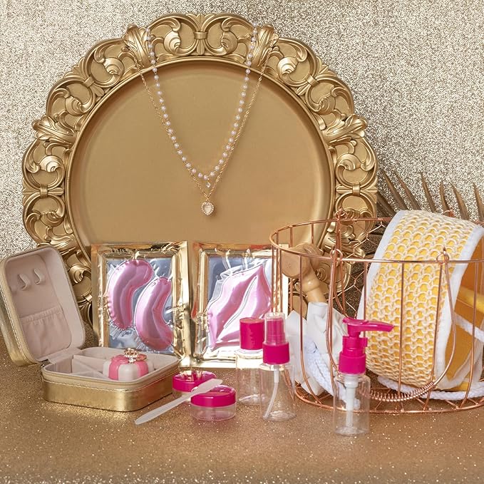 21Pcs Bath and Body Gift Basket Set for Women Christmas Gifts- Rose Vanilla XL Spa Gift Basket for Women Gifts｜ Bath Gift Set Home Bath Spa Self Care Kit - Thank You, Birthday Spa Gift Baskets