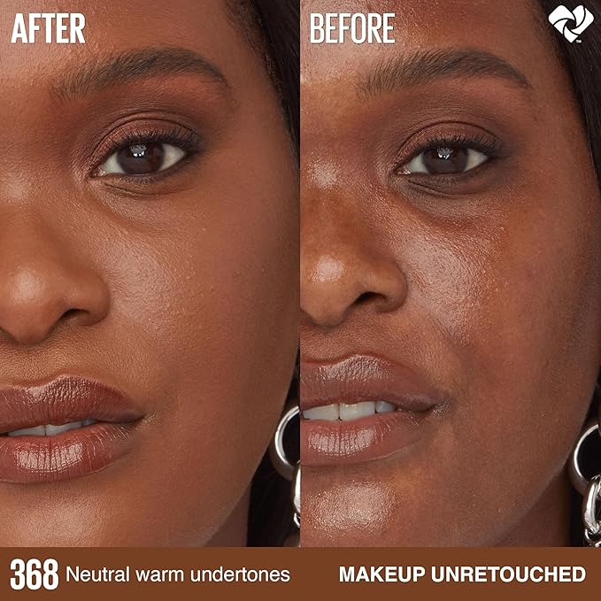 Maybelline Super Stay Lumi-Matte Foundation, Lightweight and Buildable Full Coverage Foundation Makeup For Up To 30HR Wear, 368, 1 Count