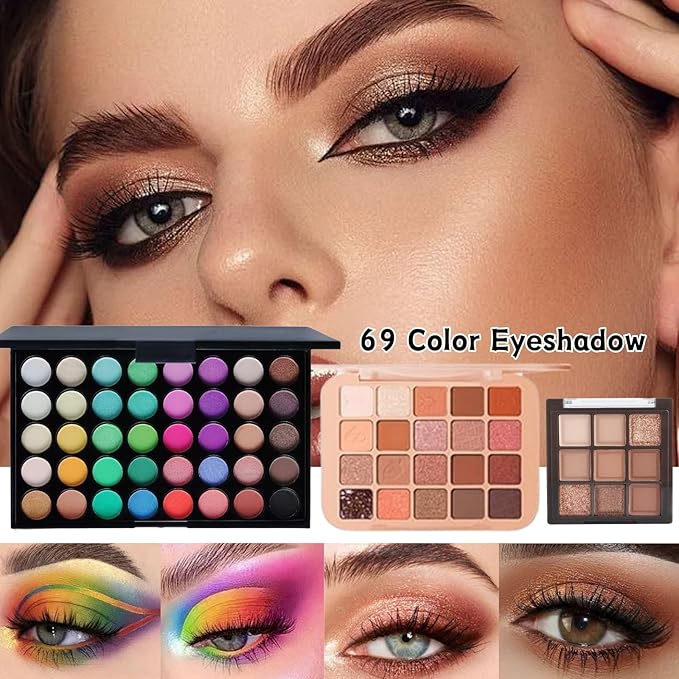 All in One Makeup Kit for Women Full Kit - 44PCS Professional Makeup Set with Foundation, Eyeshadow, Lipstick, Eyeliner - Complete Cosmetic Gift Set for Beginners and Professionals