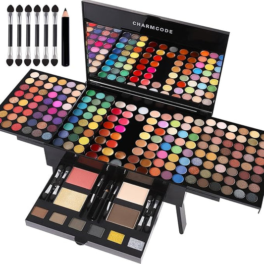 190 Colors Cosmetic Make up Palette Set Kit Combination with Eyeshadow Facial Blusher Eyebrow Powder Face Concealer Powder Eyeliner Pencil A Mirror All-in-One Makeup Gift Sets For Women