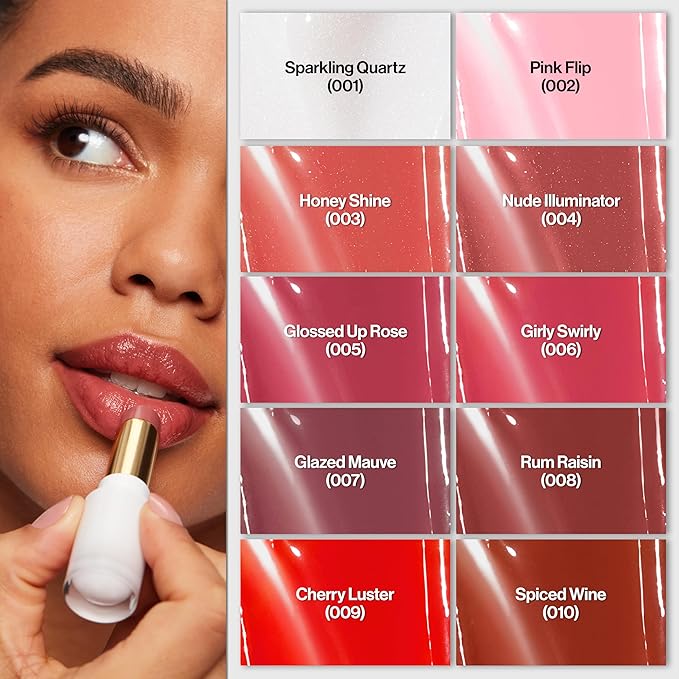 REVLON Super Lustrous Glass Shine Balm, Hydrating Tinted Lipstick, Sheer, Glossy Shiny Finish, 005 Glossed Up Rose, 0.11 oz