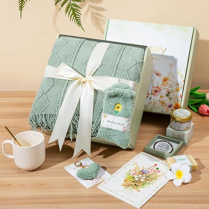 Get Well Gifts for Women Self Care Gifts, Sympathy Gift Baskets Spa Gifts Set, Thinking of You Inspirational Christmas Birthday Gifts for Mom Her Friend Sister Wife Girlfriend