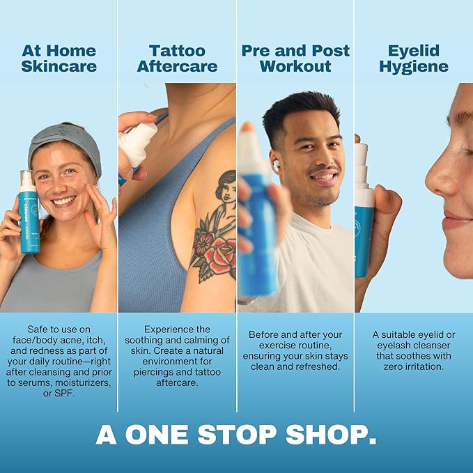 Honeydew Labs Hypochlorous Acid Spray – HOCl Face & Skin Mist for Acne, Eczema & Irritation – Multi-Purpose Skin Repair – Eyelid Cleanser, Post-Workout, Post-Procedure, Scalp, Sensitive Skin TSA 2 oz